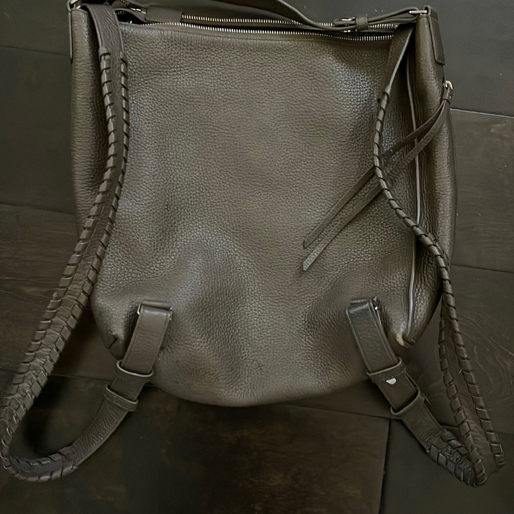 All Saints Gray Leather Bag/Backpack